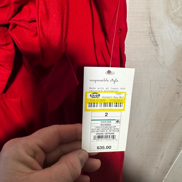 A New Day Red Ruched Sweetheart Midi Dress - Picture 4 of 6